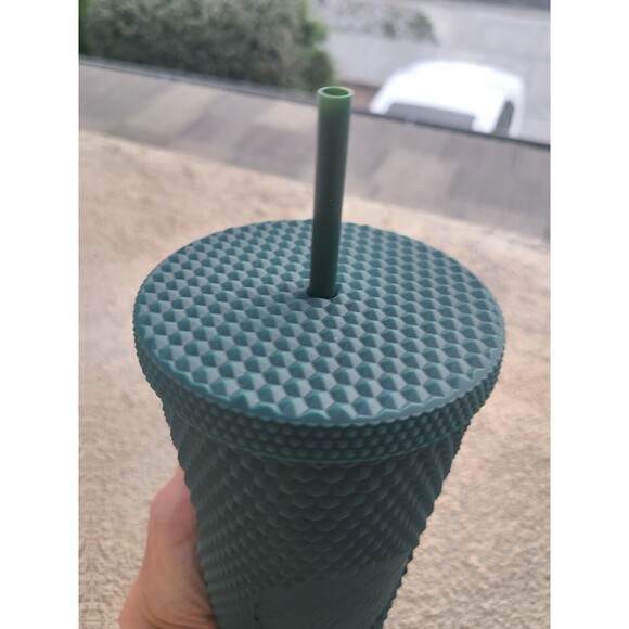 Starbucks 2022 Winter Dark Green Matte Studded Cold Cup 24oz Venti - Picture 2 of 8